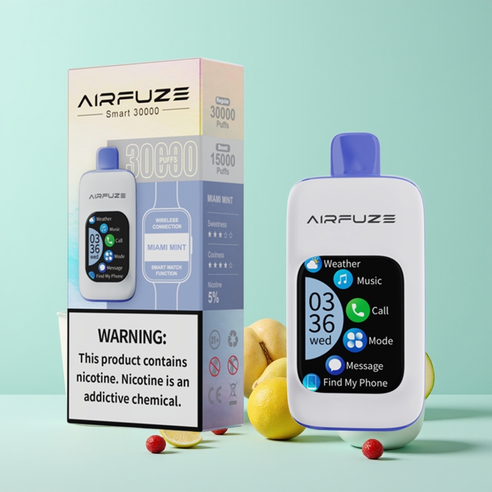 AirFuze Smart 30000 Puffs Disposable Pod Miami Mint with 2.01\" Touch Screen & Type-C