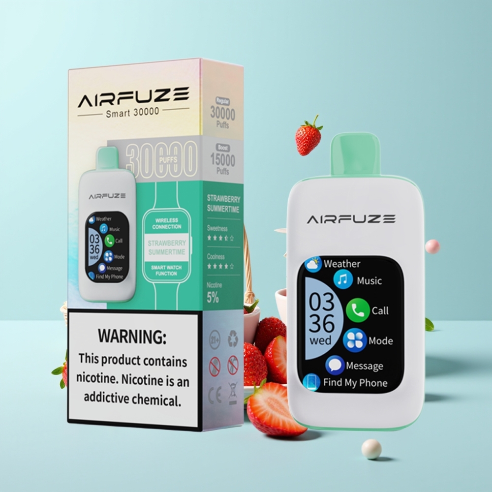 AirFuze Smart 30000 Puffs Disposable Pod Strawberry Summertime 5% Nicotine 900mAh Type-C