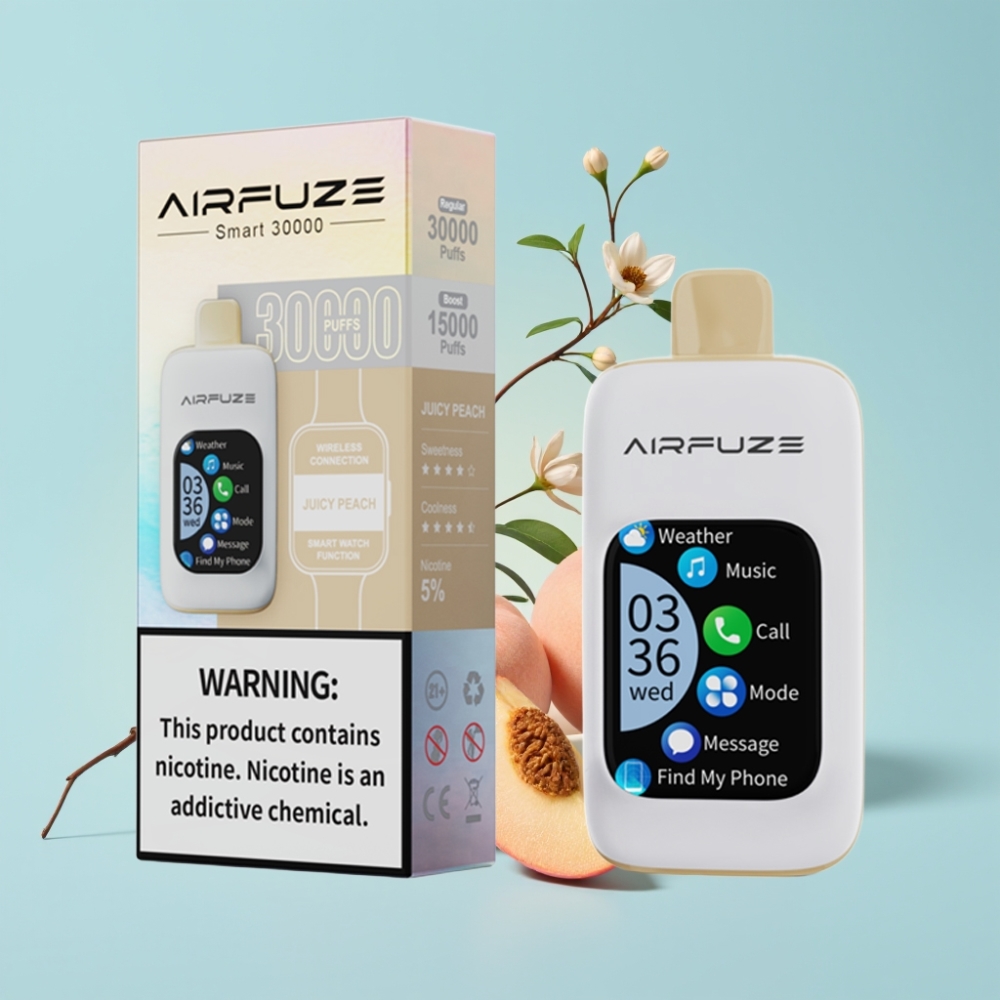 AirFuze Smart 30000 Puffs Disposable Pod with 2.01\" Touch Screen & Type-C Juicy Peach