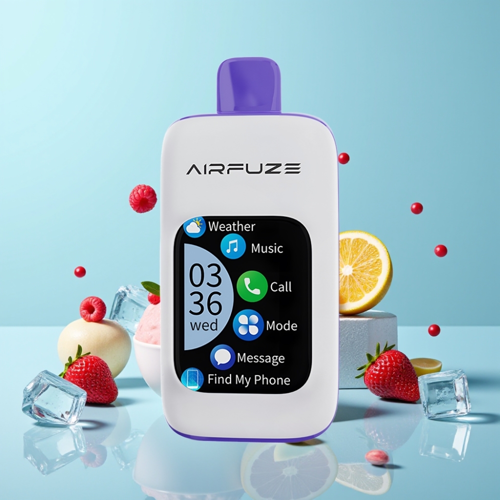 AirFuze Smart 30000 Puffs Disposable Vape Touch Screen Type-C Blue Razz Ice
