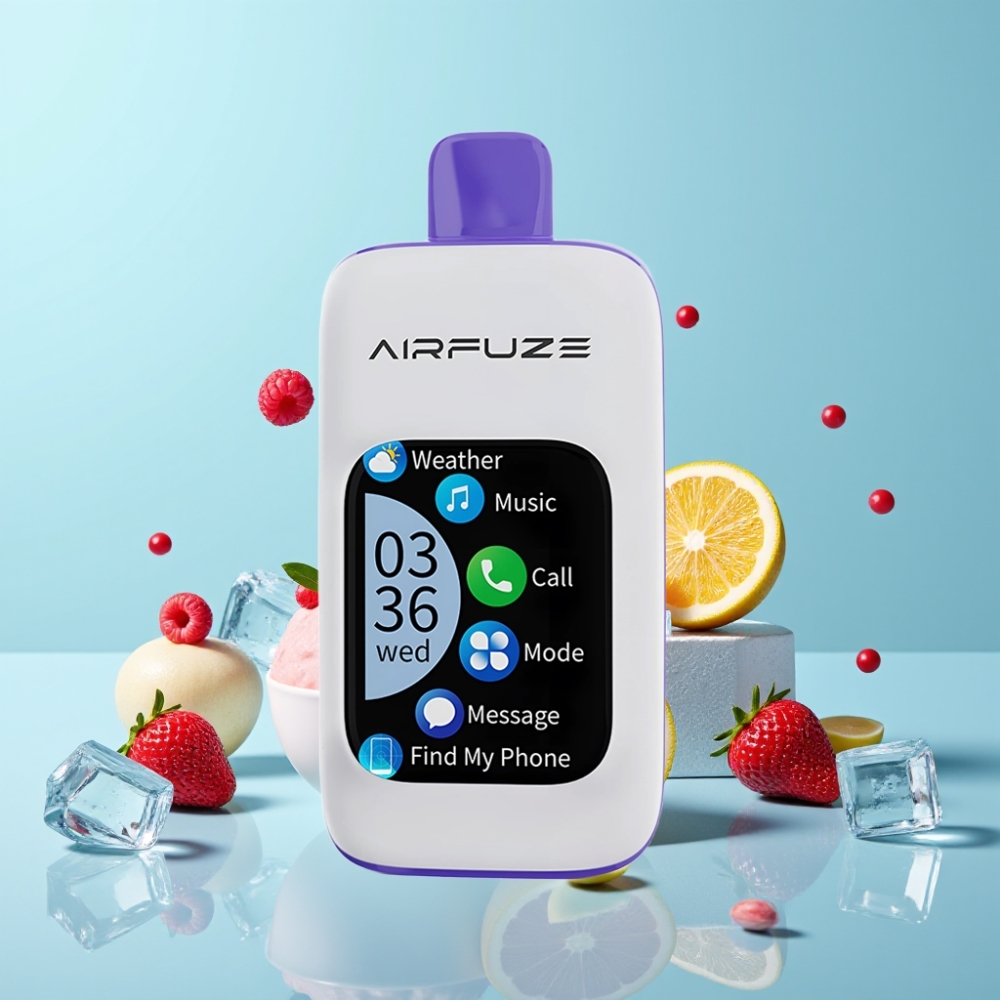 AirFuze Smart Pro 40000 Puffs Rechargeable Blue Razz Ice with Smartphone Integration & Touch Screen