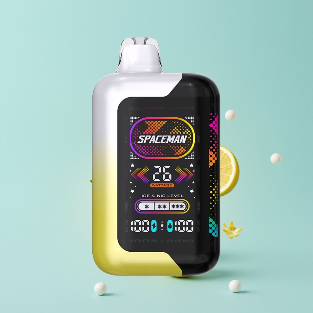 SMOK SPACEMAN SP40000 Disposable Vape Lemon Pop Zero Nicotine 1000mAh Rainbow Light 4 Modes