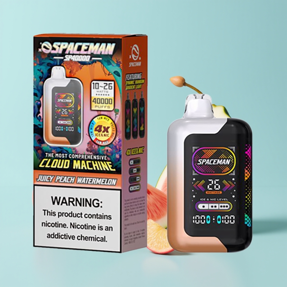 SMOK SPACEMAN SP40000 Zero Nicotine Disposable Juicy Peach Watermelon 20ml 1000mAh 40000 Puffs