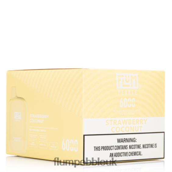 FLUM PEBBLES 6000 PUFFS 10 PACKS | Flum Pebble London R6464B73 Strawberry Coconut
