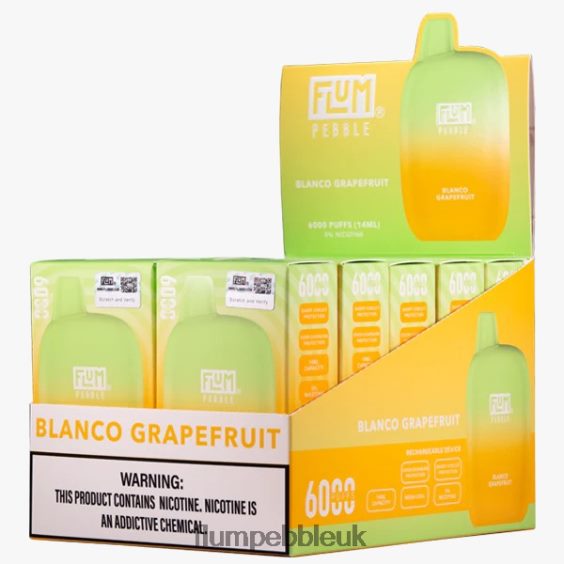 FLUM PEBBLES 6000 PUFFS 10 PACKS | Flum Pebble UK R6464B11 Blanco Grapefruit
