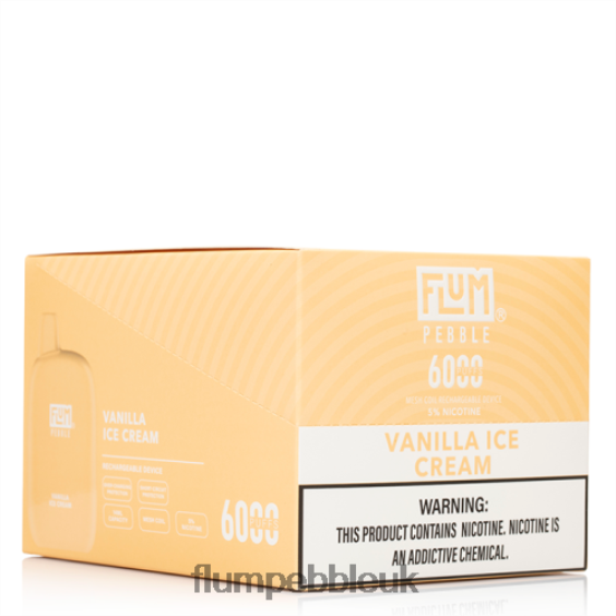 FLUM PEBBLES 6000 PUFFS 10 PACKS | Flum Pebble Vape Flavors R6464B85 Vanilla Ice Cream