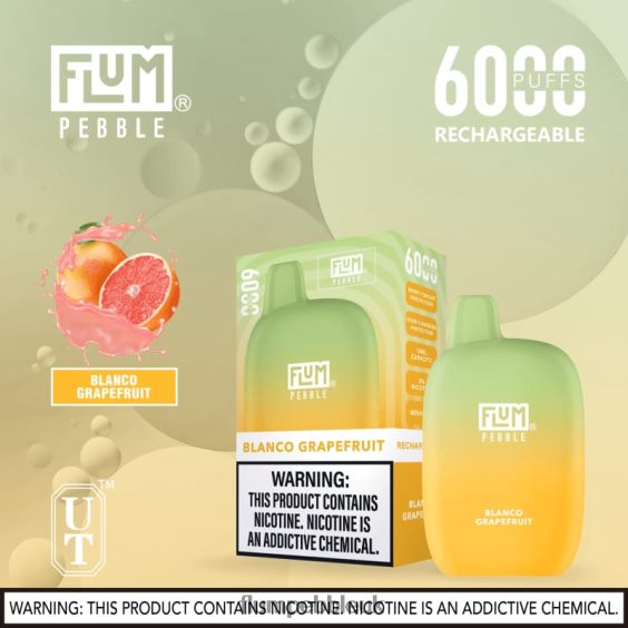 FLUM PEBBLES 6000 PUFFS | Flum Pebble Vape Wholesale R6464B10 Blanco Grapefruit